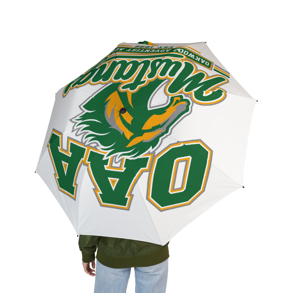 OAA Foldable Umbrella — Green & Gold "OAA Mustangs" Logo
