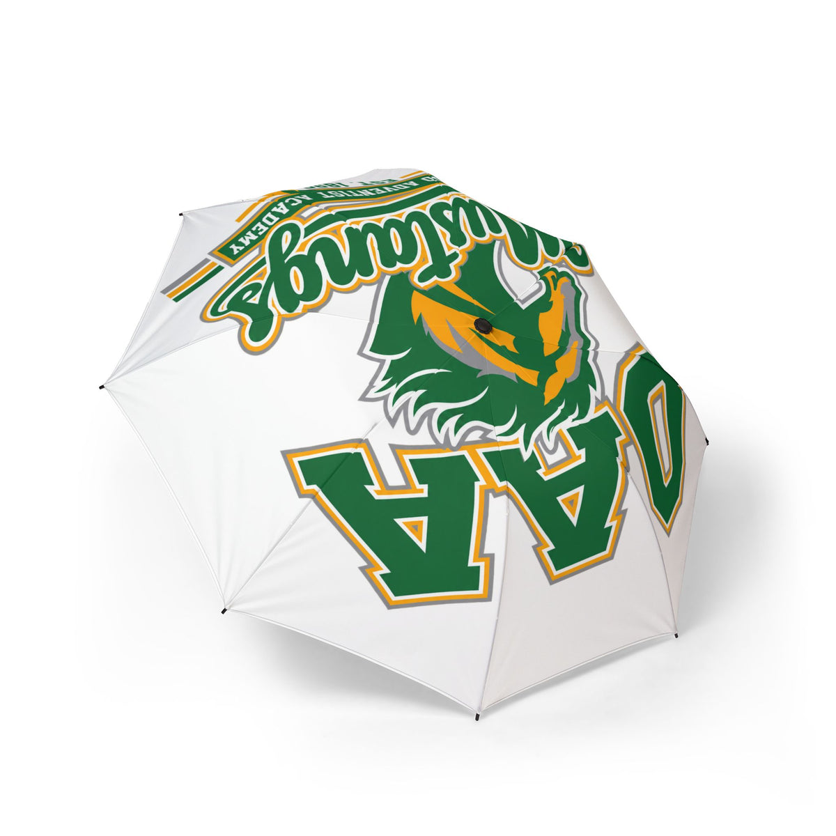 OAA Foldable Umbrella — Green & Gold "OAA Mustangs" Logo