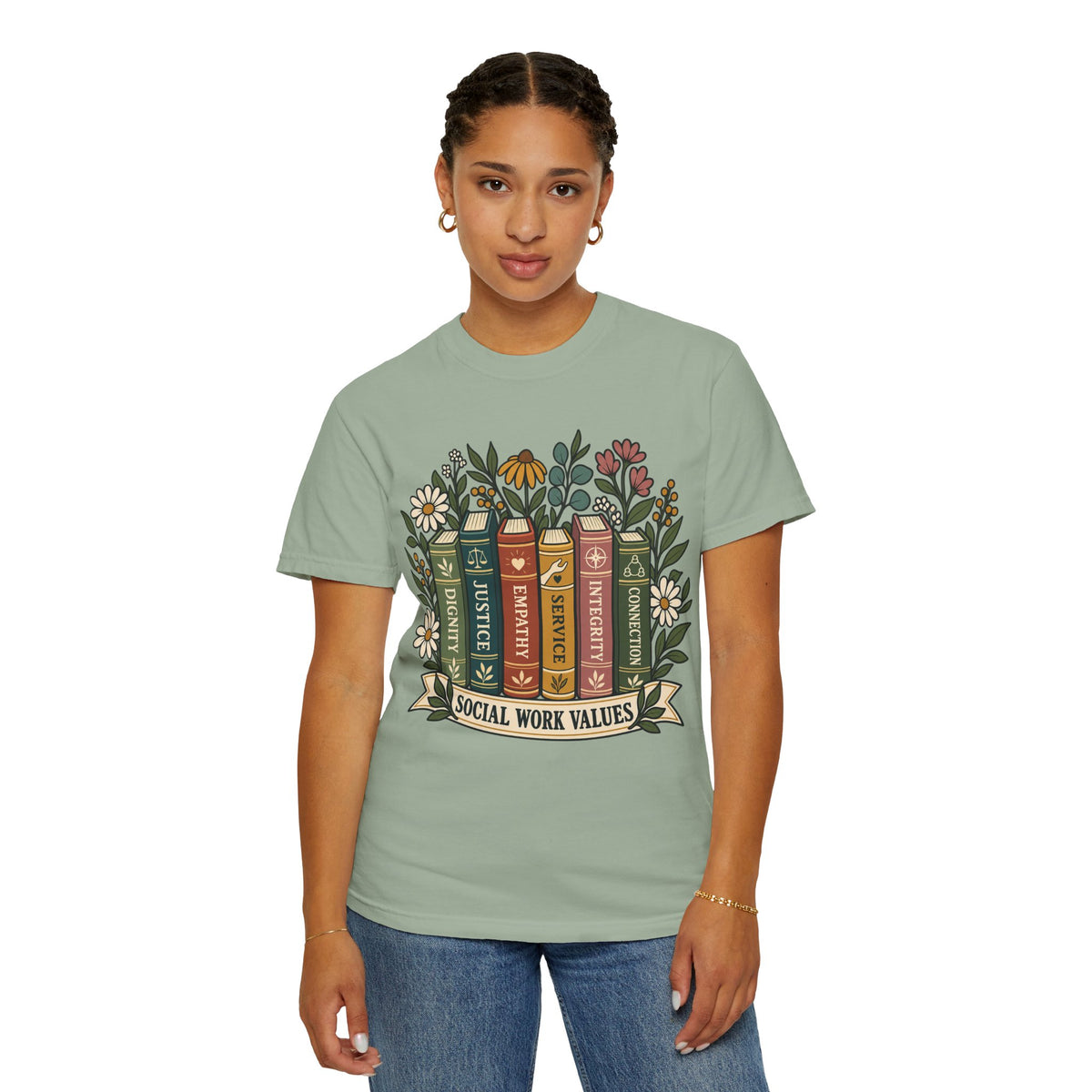 Social Work Values T-Shirt — Floral Books Design