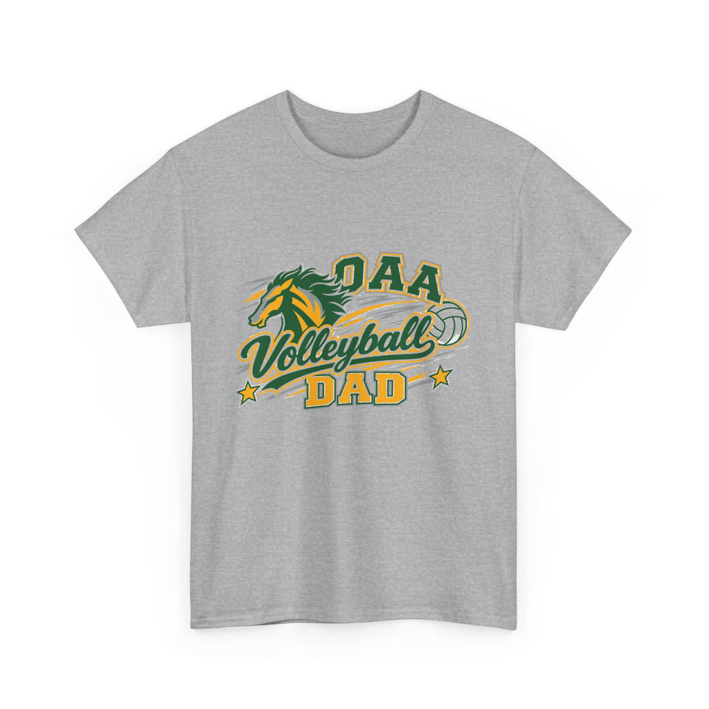 Volleyball Dad T-Shirt — Green & Gold Team Mascot Tee