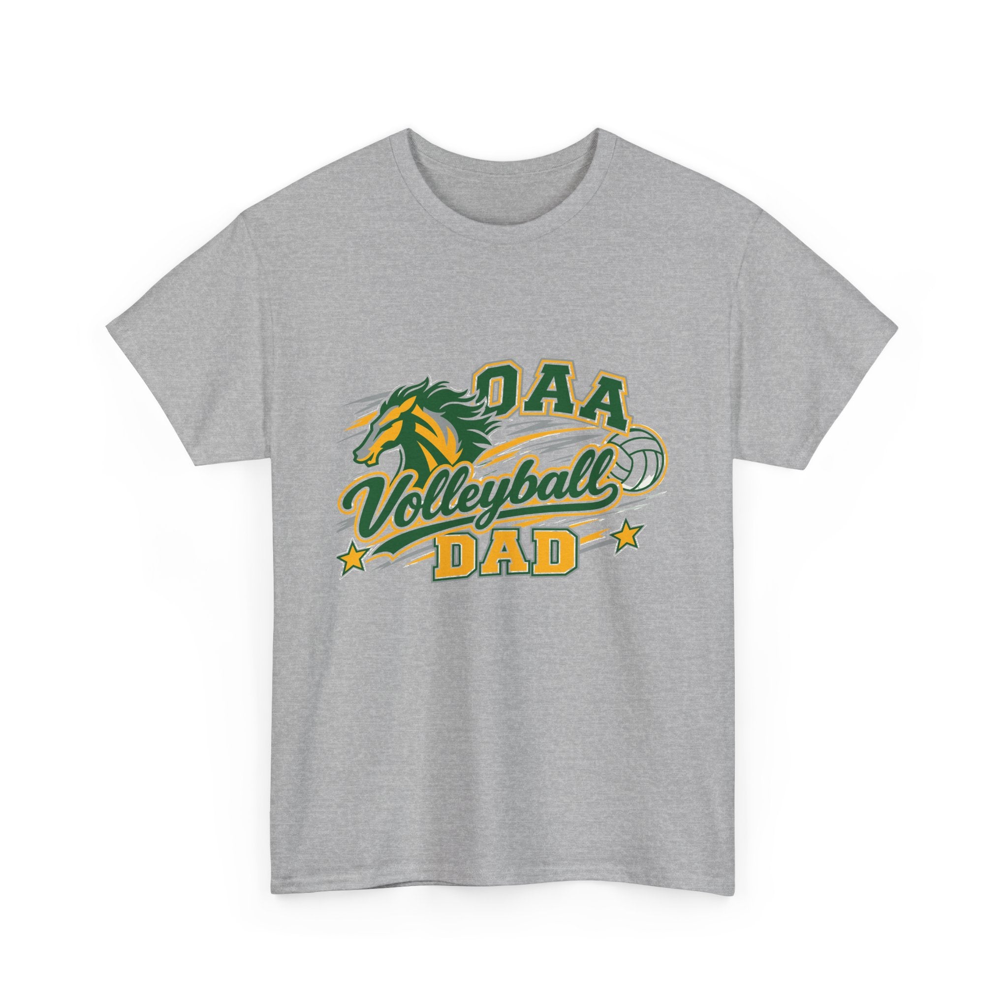 Volleyball Dad T-Shirt — Green & Gold Team Mascot Tee
