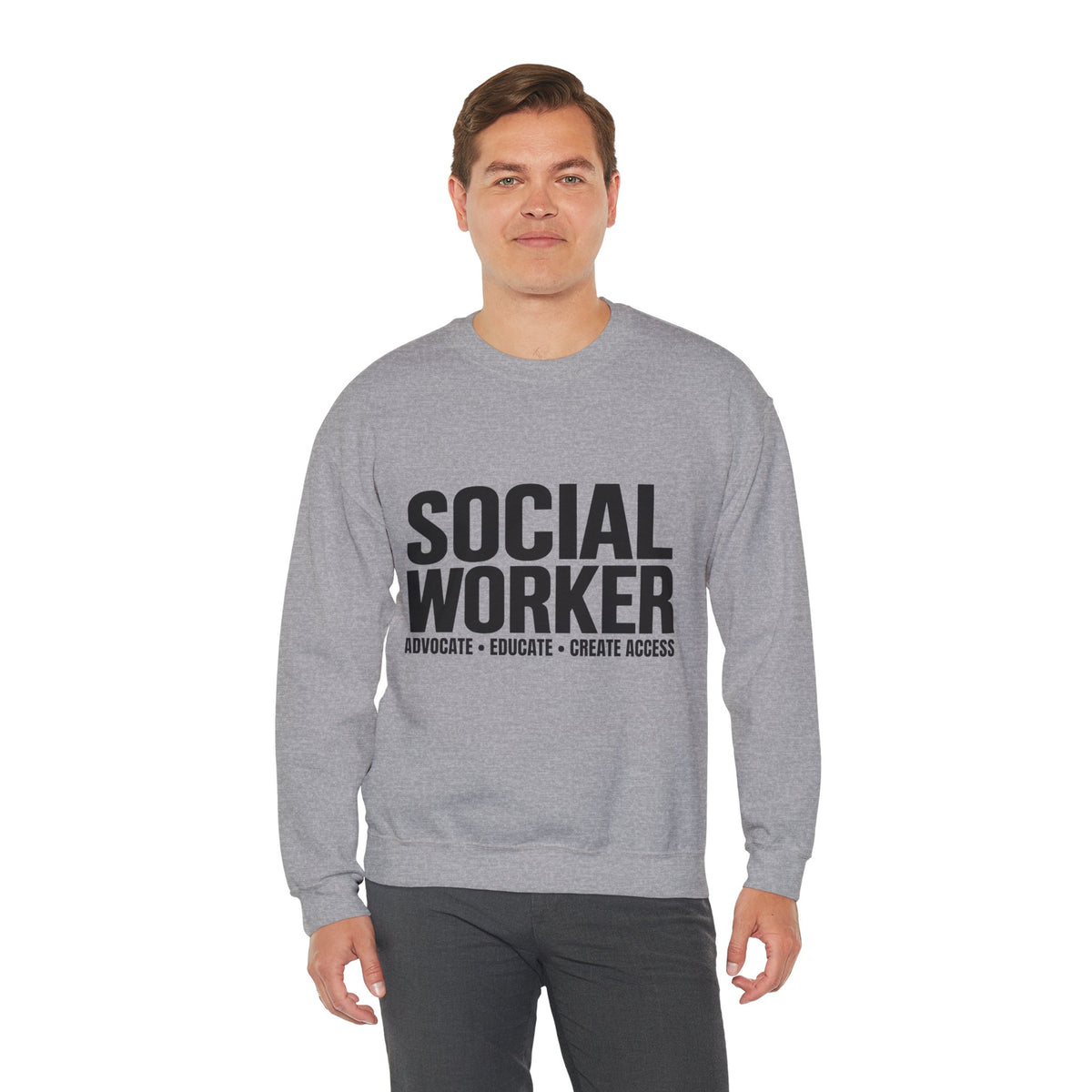 Social Worker Crewneck Sweatshirt — Advocate • Educate • Create Access