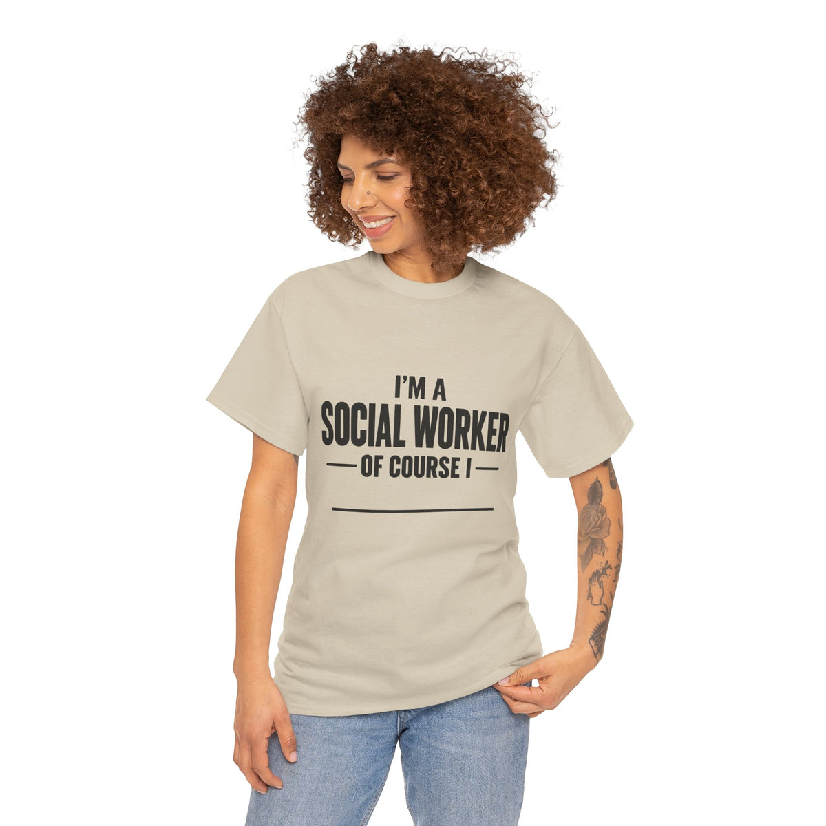 I am A social Worker Black Text Unisex Heavy Cotton Tee