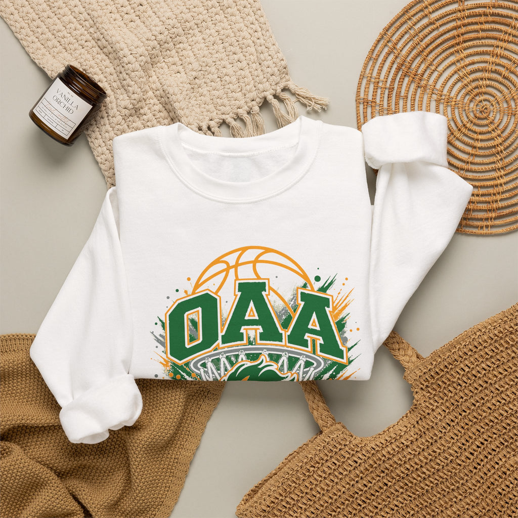 OAA Basketball Crewneck Sweatshirt — Vintage Mascot Team Pullover