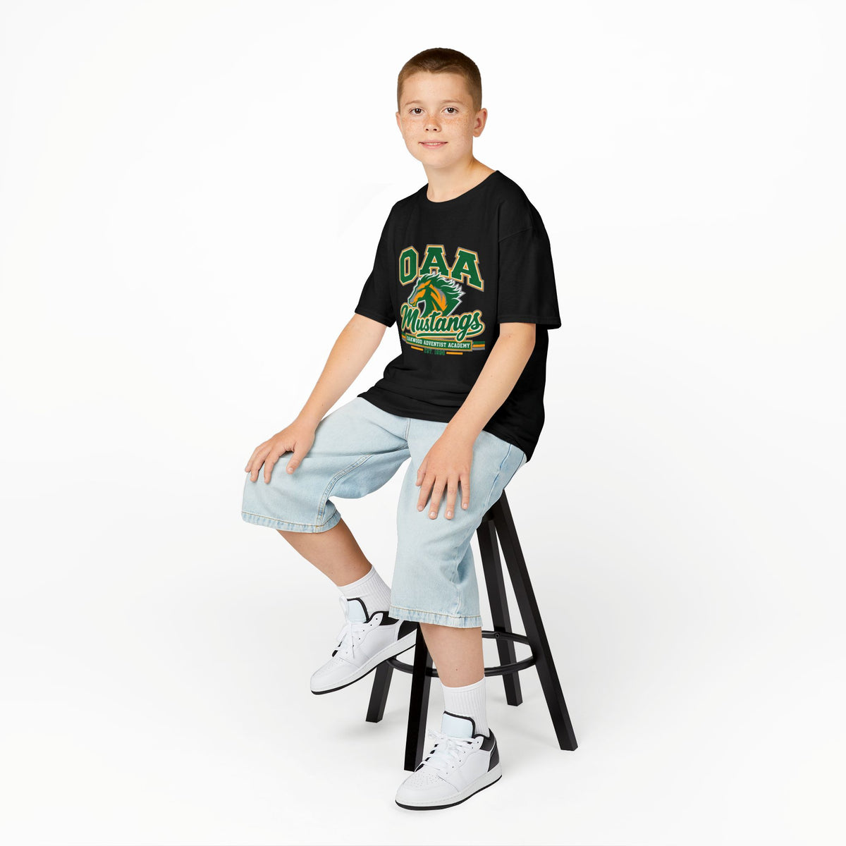 Kids Tee — OAA Mustangs School Spirit Shirt (Mustang Logo)