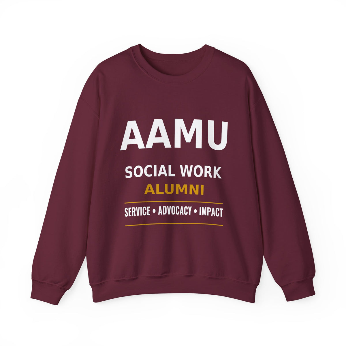Maroon AAMU Social Work Alumni Crewneck Sweatshirt — Service • Advocacy • Impact