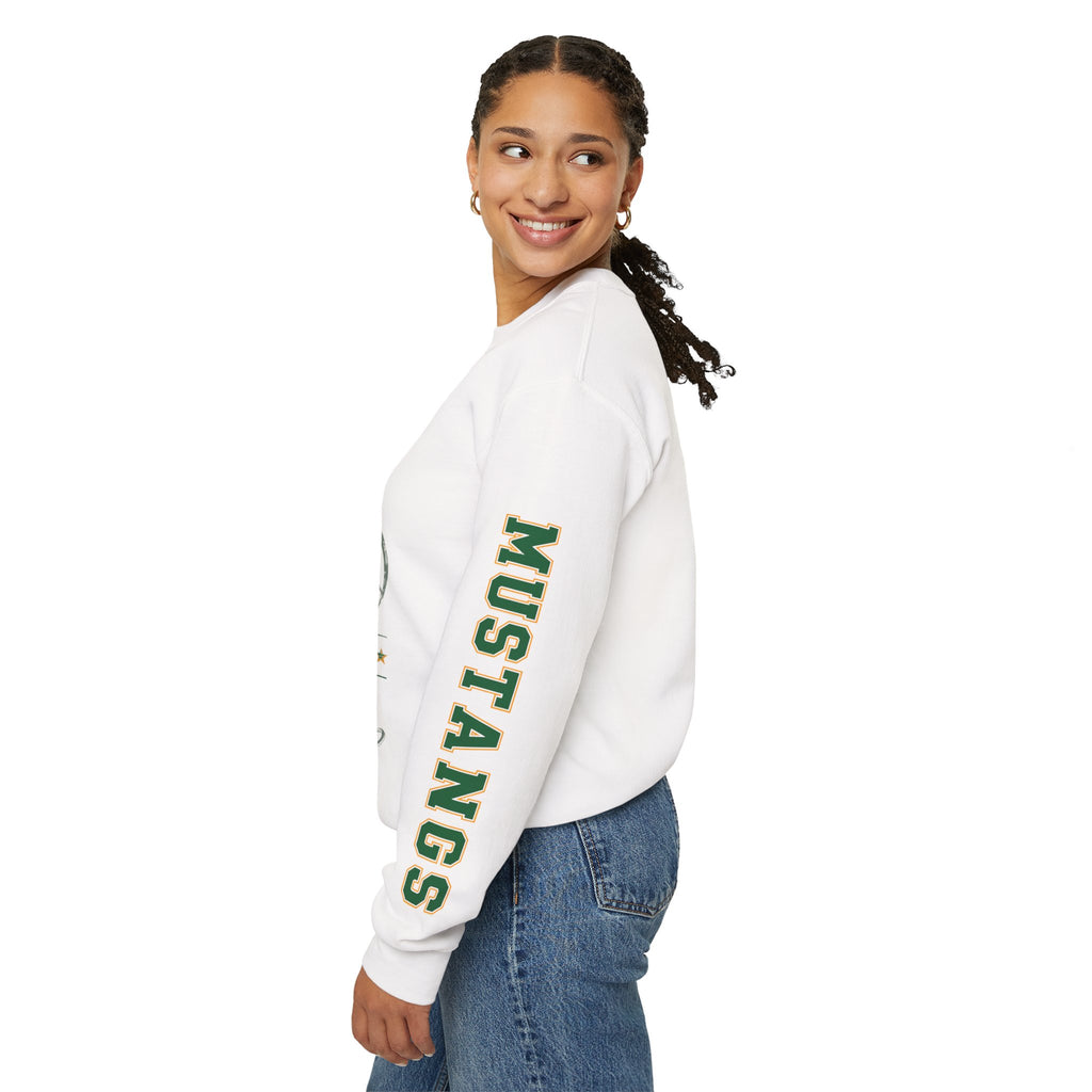 Basketball Mom Crewneck Sweatshirt — OAA Mustangs Sleeve Graphic