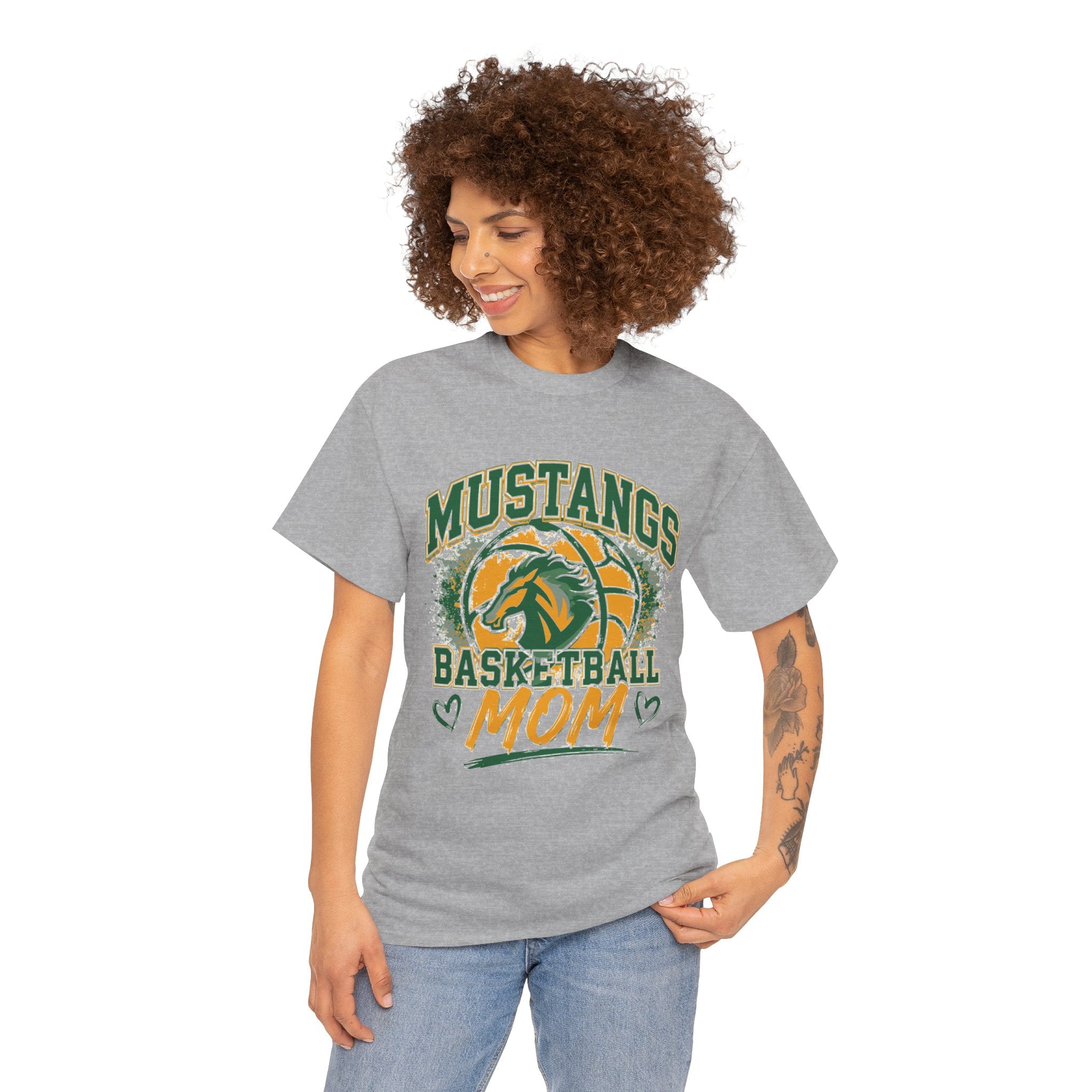 Mustangs Basketball Mom T-Shirt — School Team Spirit Tee