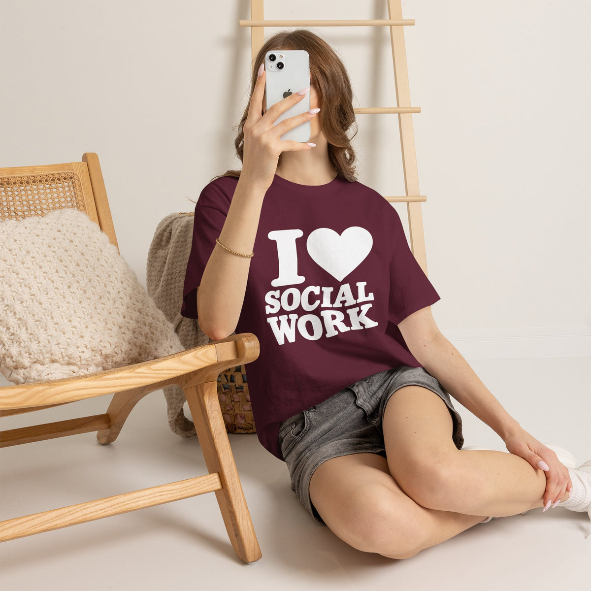 I Love Social Work (White INclUnisex Heavy Cotton Tee