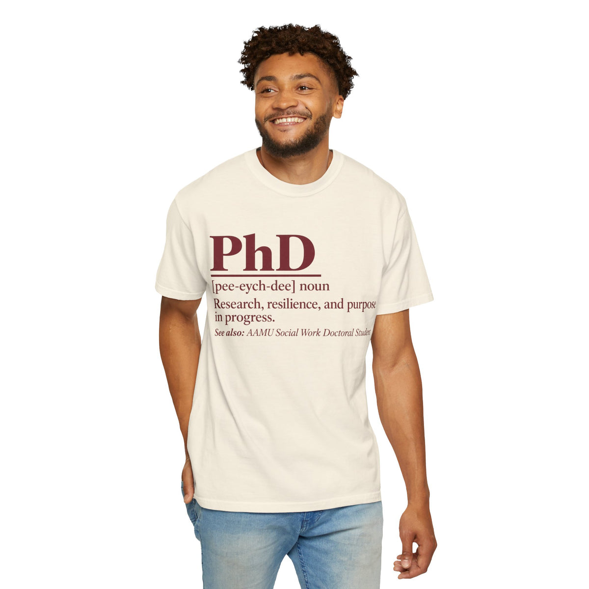 PhD Definition T-Shirt — "PhD [pee-eych-dee]" Research, Resilience & Purpose Tee