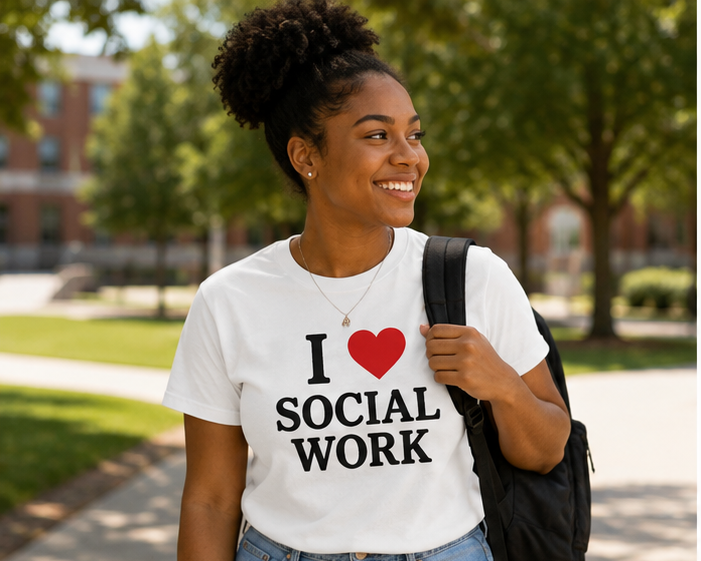 I Love Social Work (White INclUnisex Heavy Cotton Tee