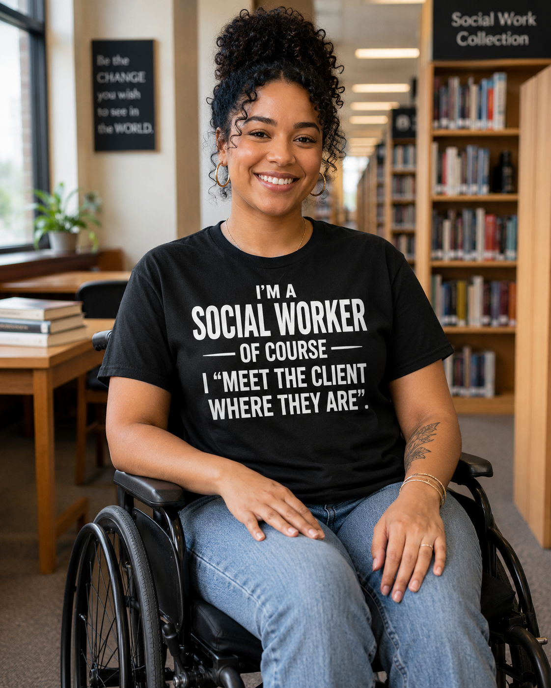 I am A social Worker Black Text Unisex Heavy Cotton Tee