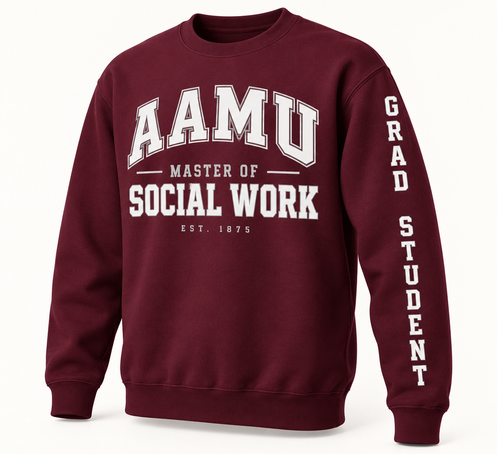 Maroon AAMU Master of Social Work Grad Student Pullover