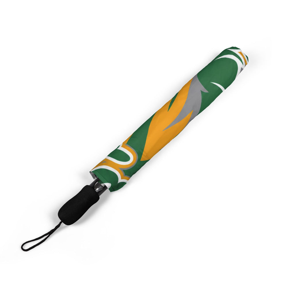 OAA Foldable Umbrella — Green & Gold "OAA Mustangs" Logo