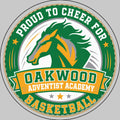 Oakwood Adventist Academy Basketball Round Car Magnet – "Proud to Cheer for" School Spirit Magnet
