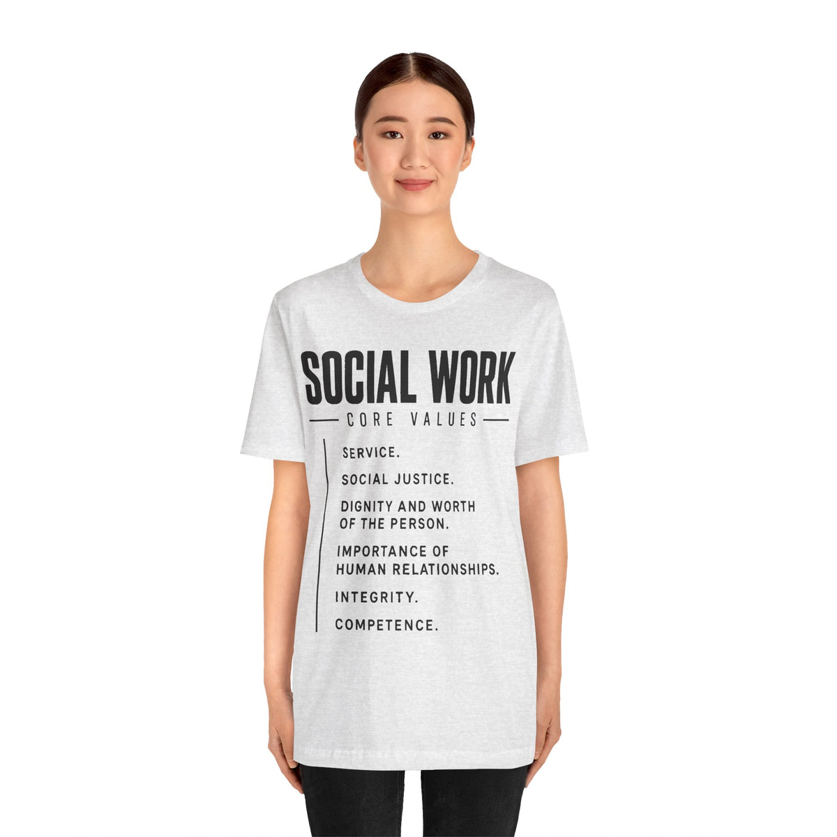 Social Work Core Values T-Shirt — Service, Justice & Dignity