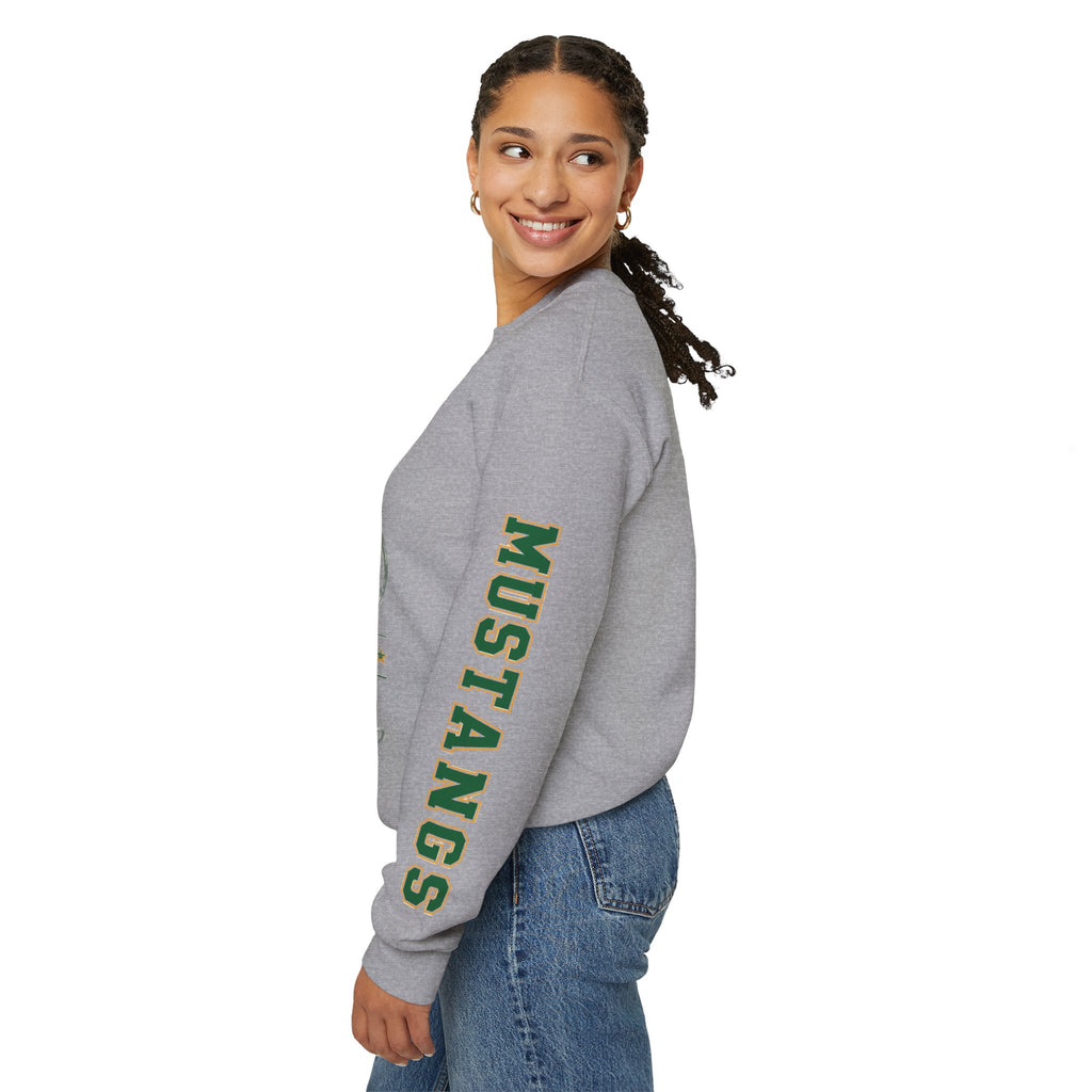 Basketball Mom Crewneck Sweatshirt — OAA Mustangs Sleeve Graphic