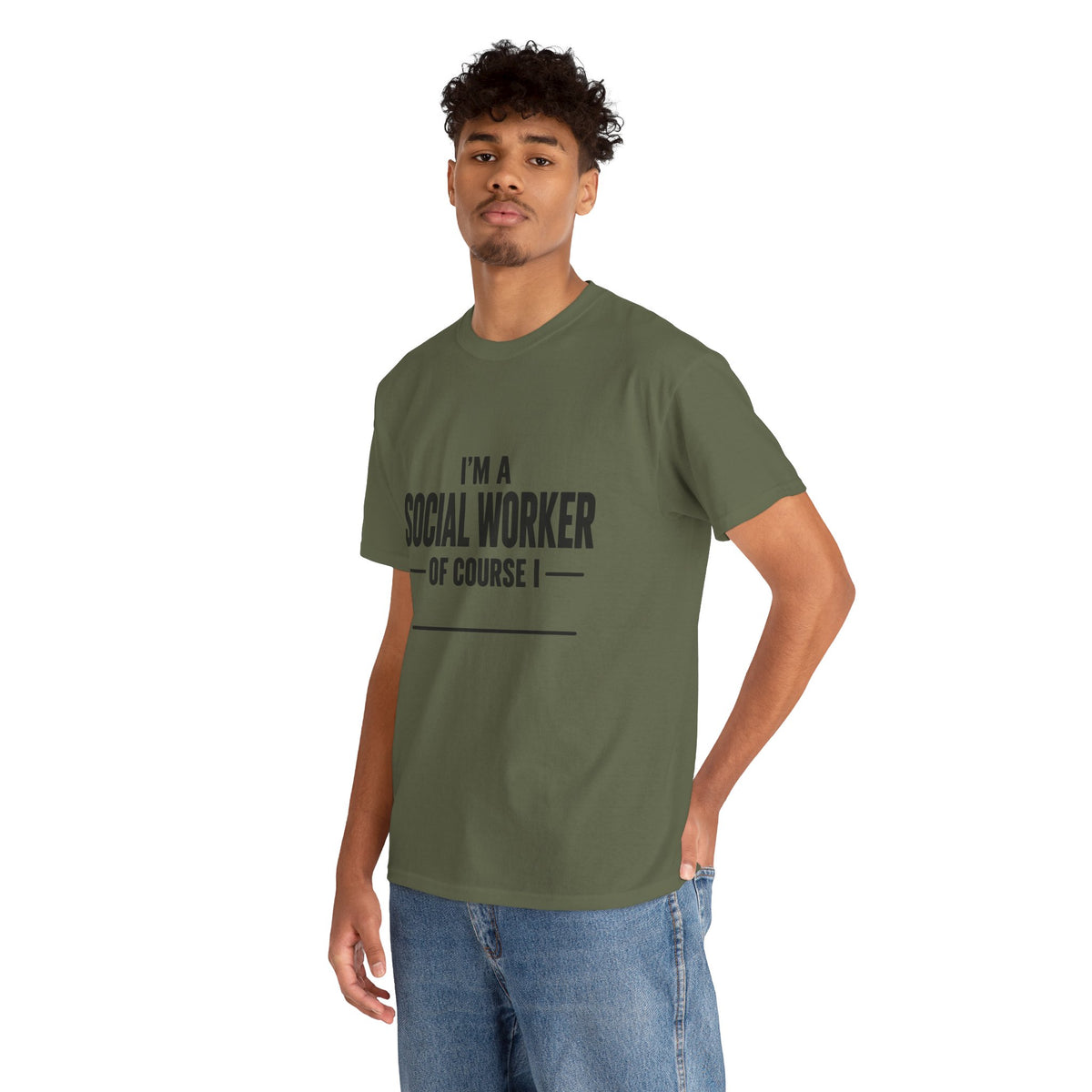 I am A social Worker Black Text Unisex Heavy Cotton Tee