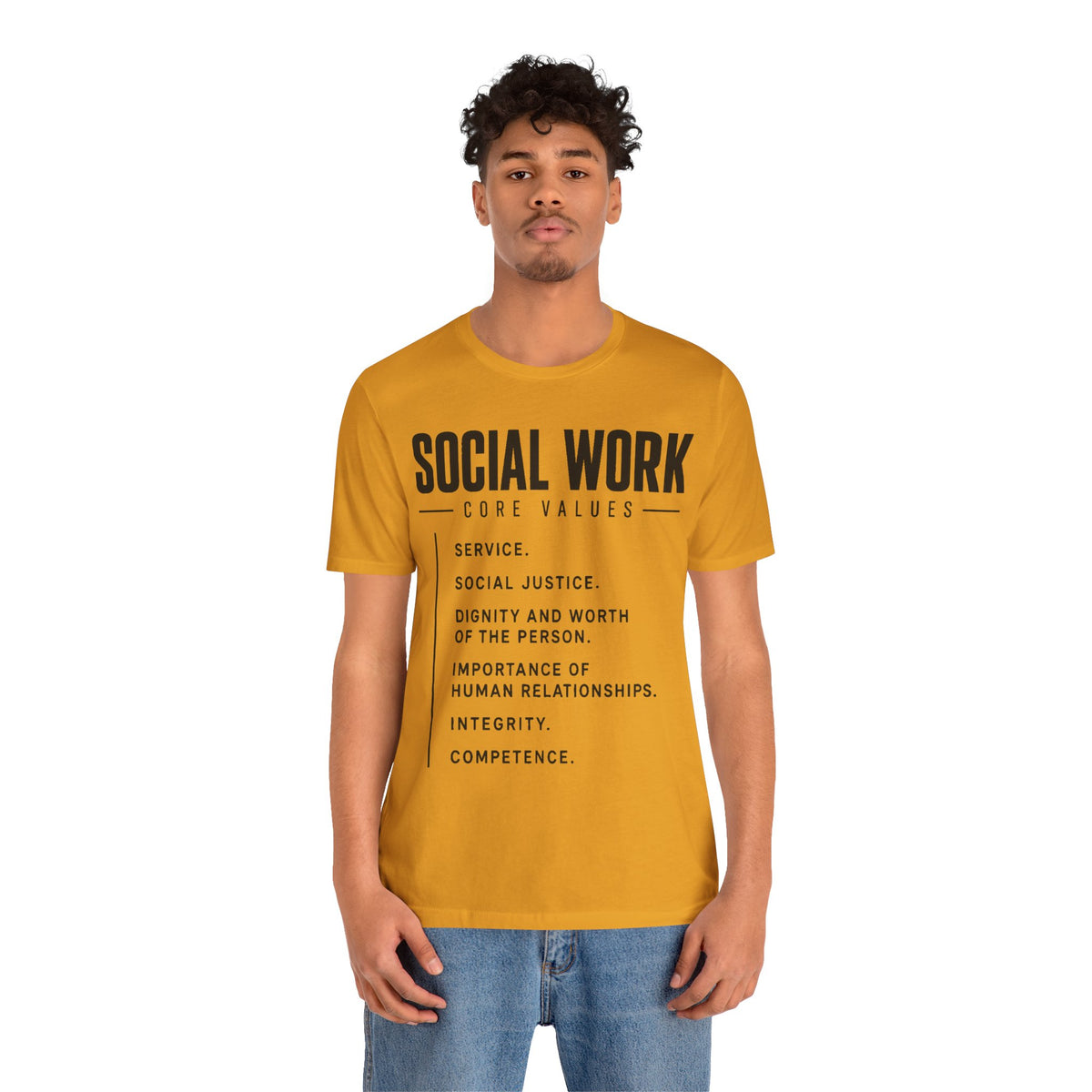 Social Work Core Values T-Shirt — Service, Justice & Dignity