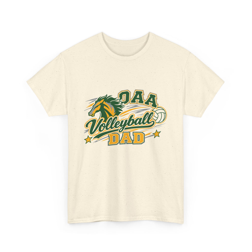 Volleyball Dad T-Shirt — Green & Gold Team Mascot Tee