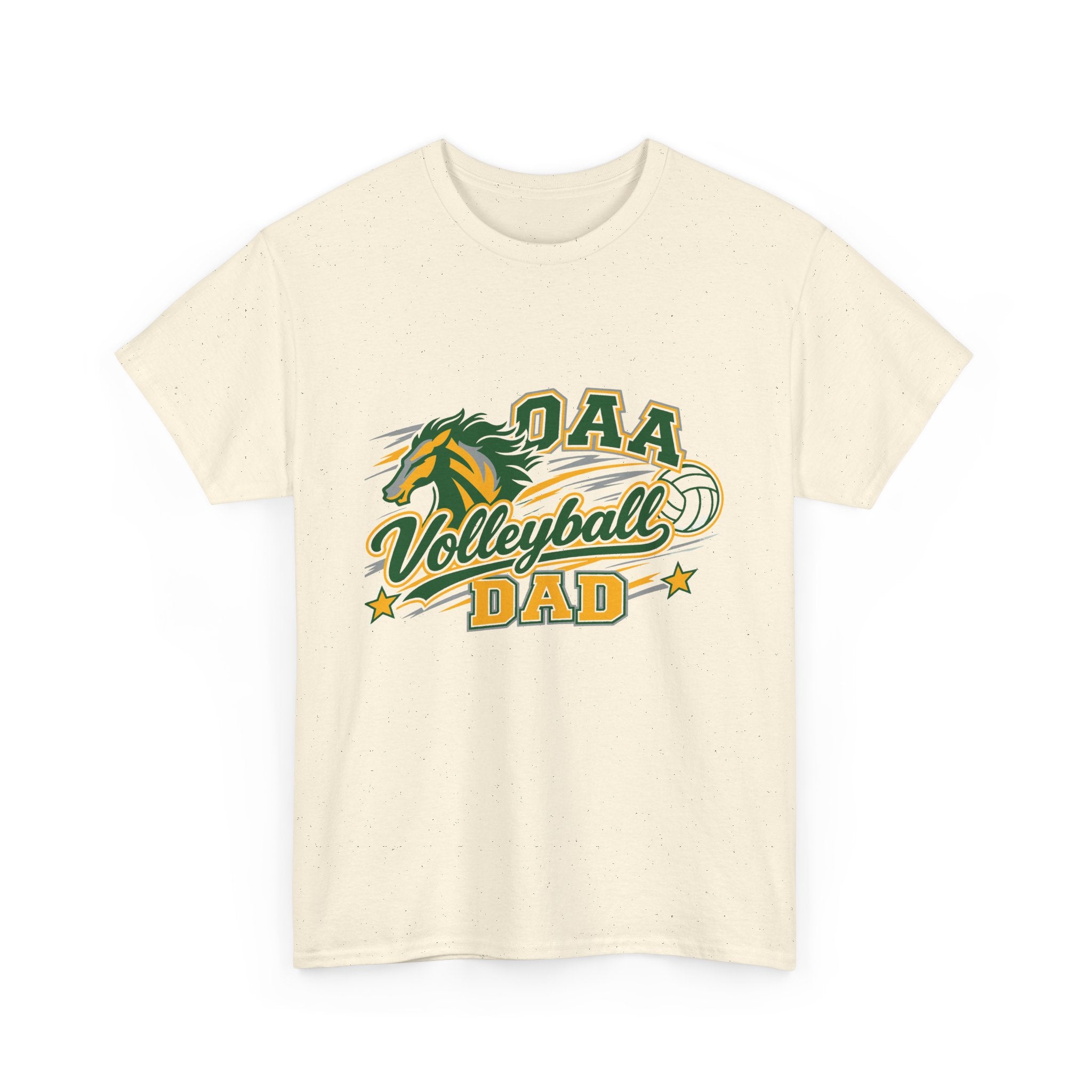 Volleyball Dad T-Shirt — Green & Gold Team Mascot Tee