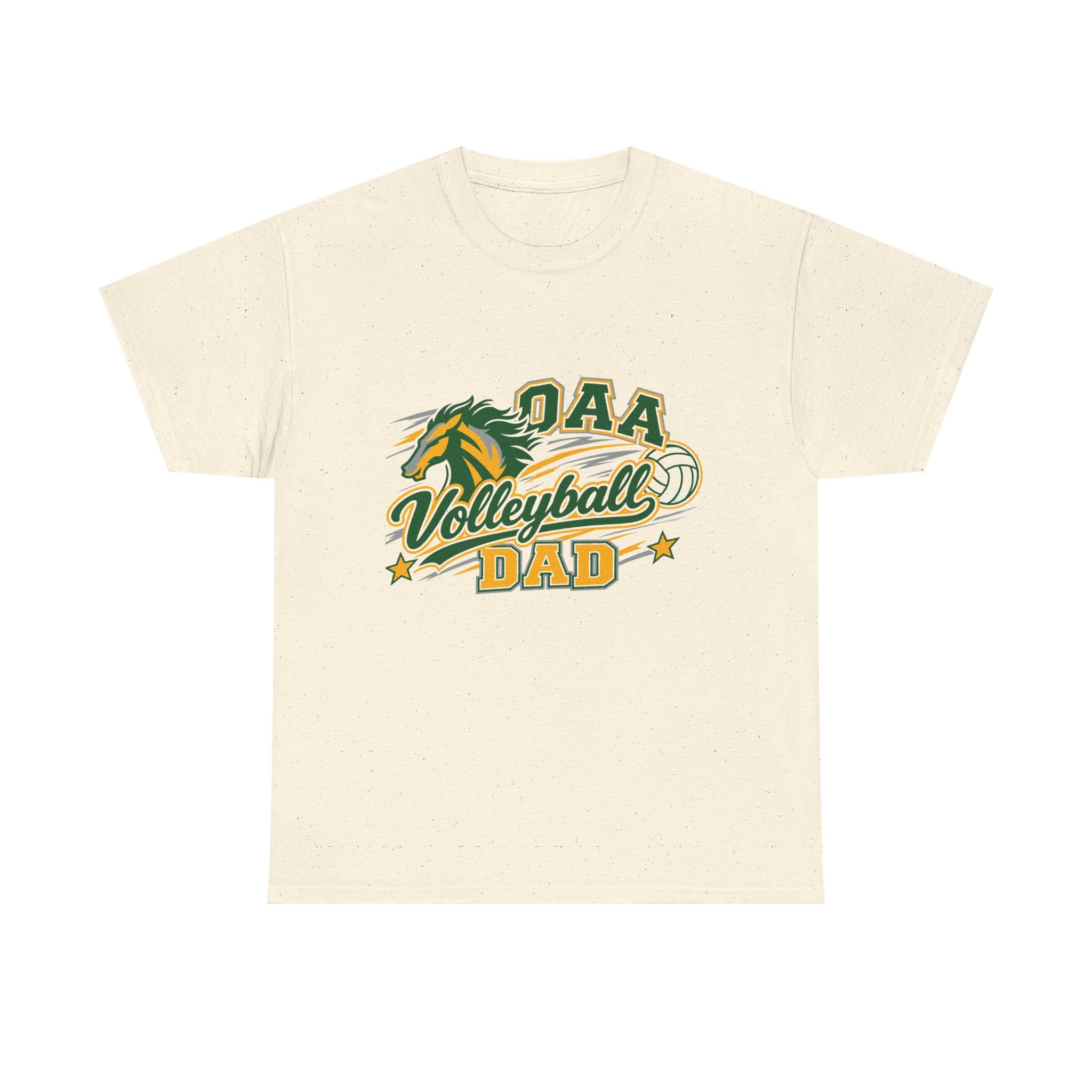 Volleyball Dad T-Shirt — Green & Gold Team Mascot Tee