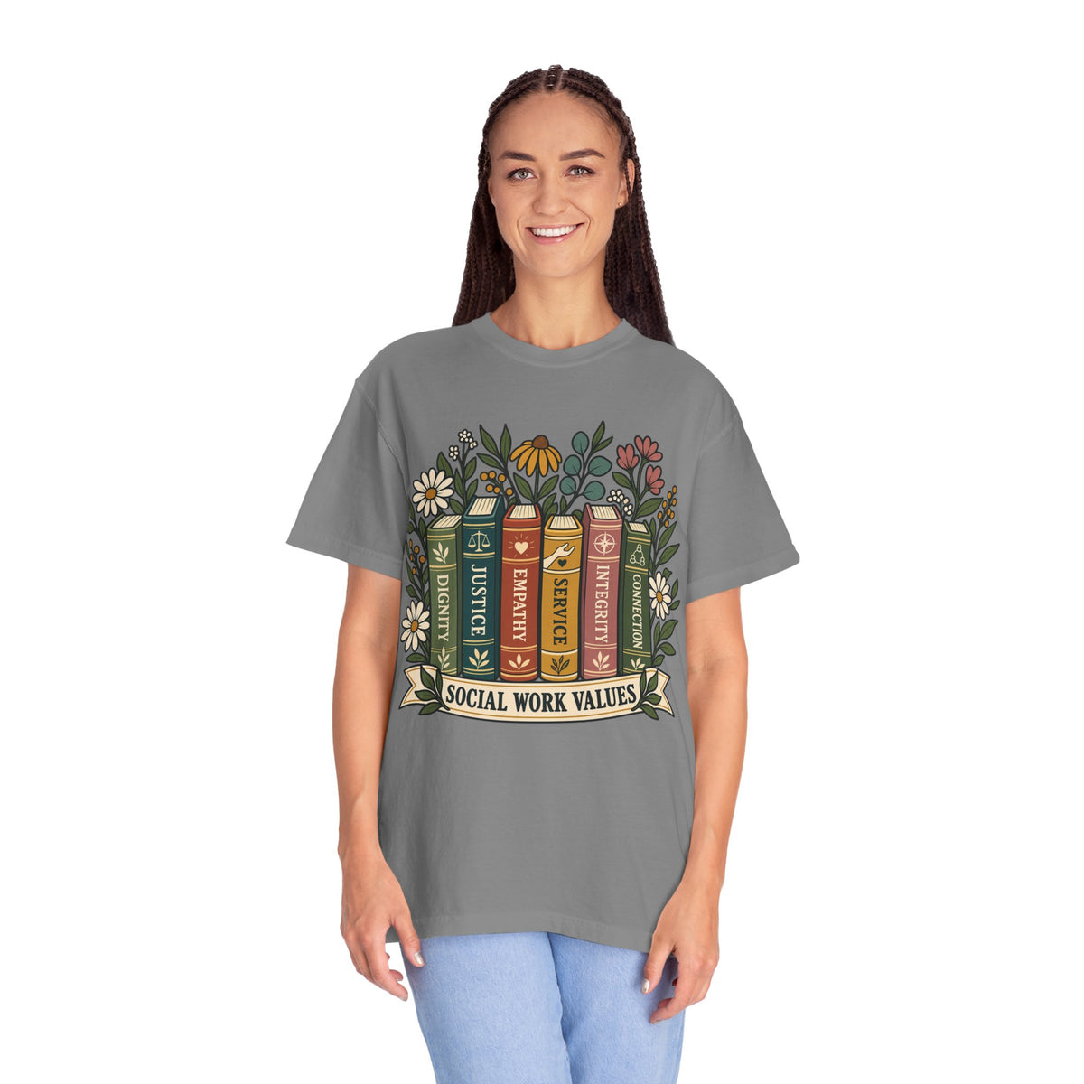 Social Work Values T-Shirt — Floral Books Design