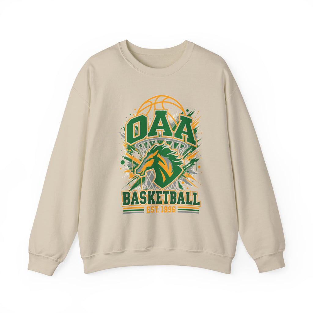 OAA Basketball Crewneck Sweatshirt — Vintage Mascot Team Pullover