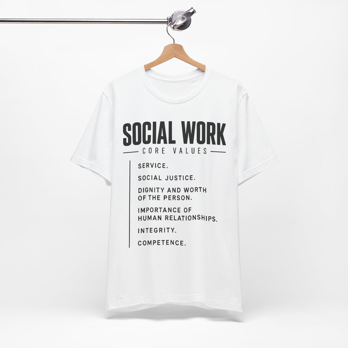 Social Work Core Values T-Shirt — Service, Justice & Dignity