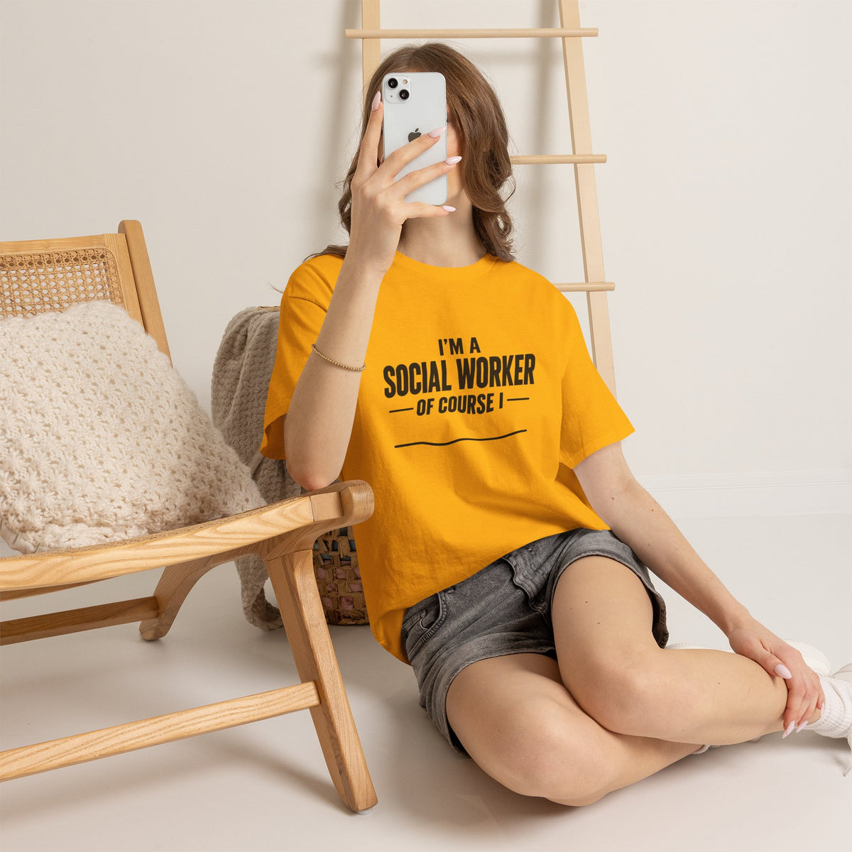 I am A social Worker Black Text Unisex Heavy Cotton Tee