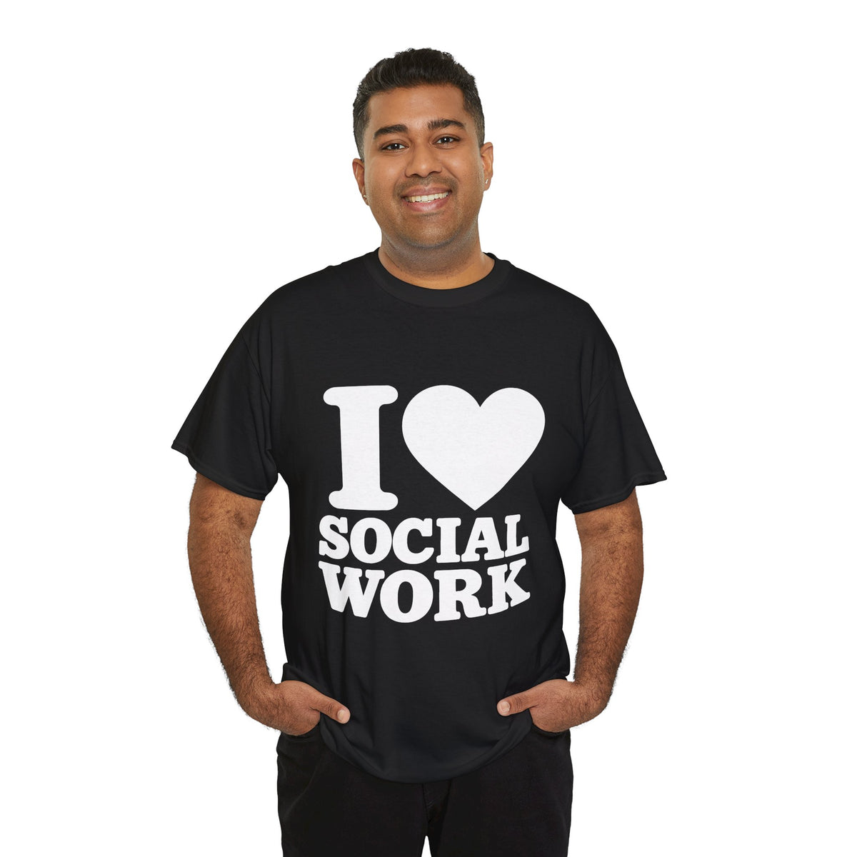 I Love Social Work (White INclUnisex Heavy Cotton Tee