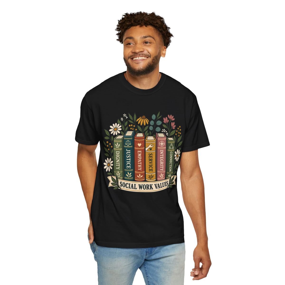 Social Work Values T-Shirt — Floral Books Design