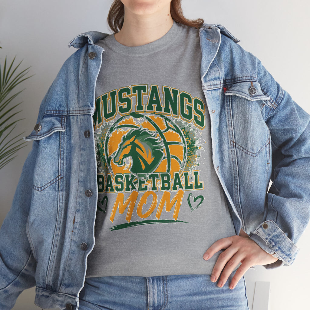 Mustangs Basketball Mom T-Shirt — School Team Spirit Tee